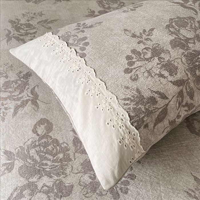 91家纺网 家纺一手货源 找家纺 丝芙妮家居（原乐视家纺） 2025新款全棉纯棉蕾丝花边原麻单品床笠单件床笠 森蔓