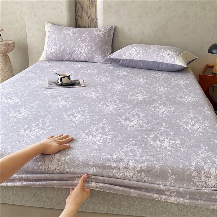 91家纺网 家纺一手货源 找家纺 丝芙妮家居（原乐视家纺） 2025新款全棉纯棉蕾丝花边原麻单品床笠单件床笠 花屿梦