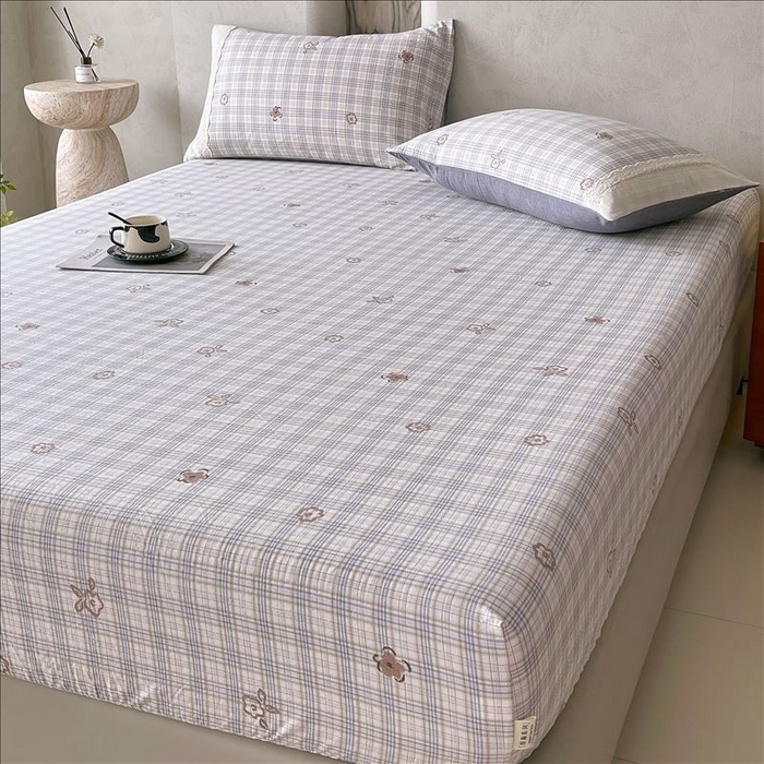 91家纺网 家纺一手货源 找家纺 丝芙妮家居（原乐视家纺） 2025新款全棉纯棉蕾丝花边原麻单品床笠单件床笠 素律