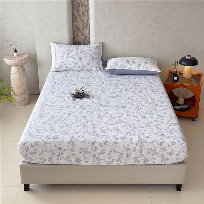 91家纺网 家纺一手货源 找家纺 丝芙妮家居（原乐视家纺） 2025新款全棉纯棉蕾丝花边原麻单品床笠单件床笠 庄生晓梦