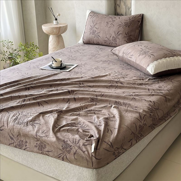 91家纺网 家纺一手货源 找家纺 丝芙妮家居（原乐视家纺） 2025新款全棉纯棉蕾丝花边原麻单品床笠单件床笠 风野涧