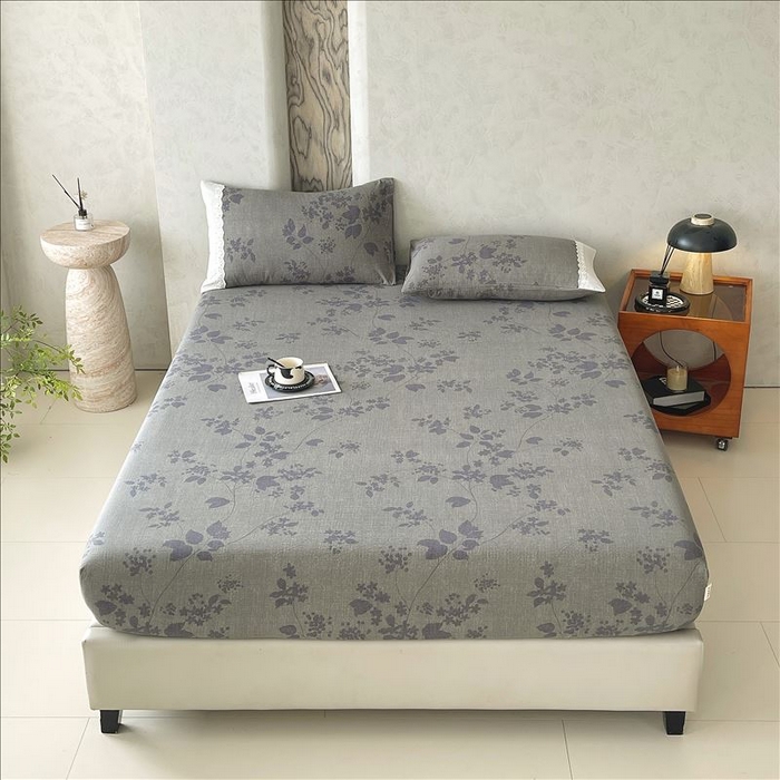 91家纺网 家纺一手货源 找家纺 丝芙妮家居（原乐视家纺） 2025新款全棉纯棉蕾丝花边原麻单品床笠单件床笠 夜色未央