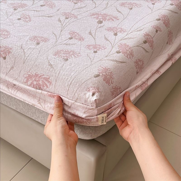 91家纺网 家纺一手货源 找家纺 丝芙妮家居（原乐视家纺） 2025新款全棉纯棉蕾丝花边原麻单品床笠单件床笠 春意漫漫