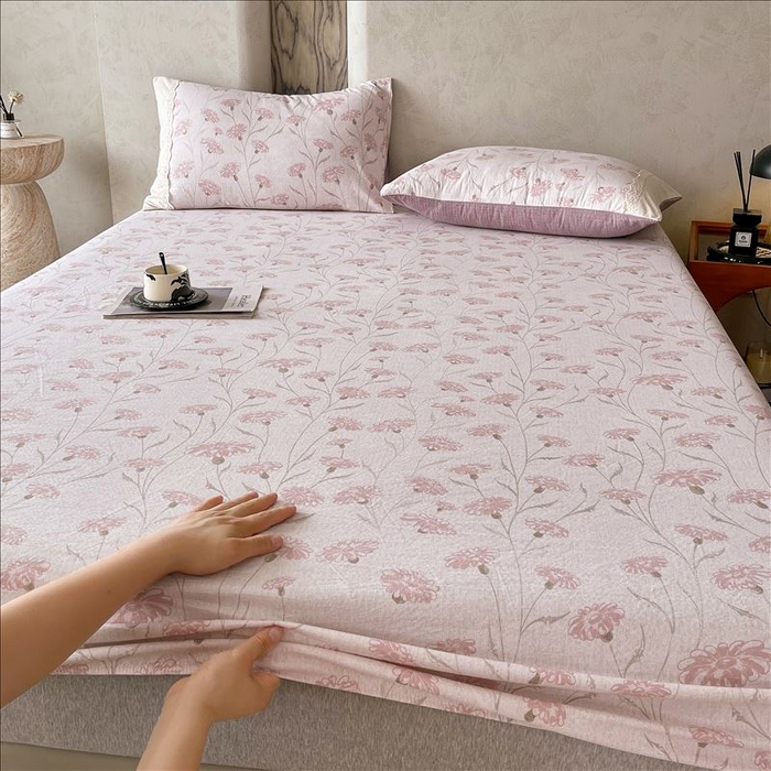 91家纺网 家纺一手货源 找家纺 丝芙妮家居（原乐视家纺） 2025新款全棉纯棉蕾丝花边原麻单品床笠单件床笠 春意漫漫