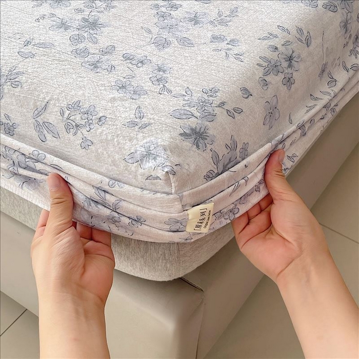 91家纺网 家纺一手货源 找家纺 丝芙妮家居（原乐视家纺） 2025新款全棉纯棉蕾丝花边原麻单品床笠单件床笠 庄生晓梦