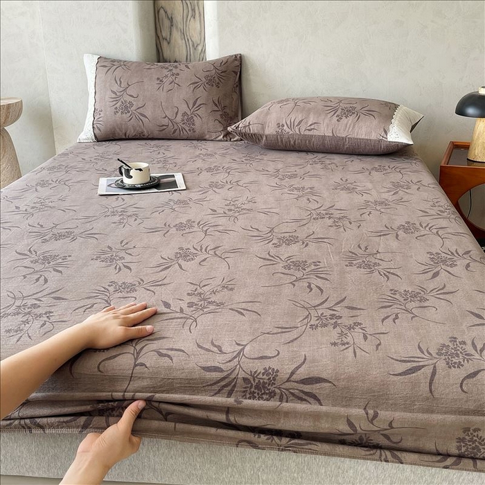 91家纺网 家纺一手货源 找家纺 丝芙妮家居（原乐视家纺） 2025新款全棉纯棉蕾丝花边原麻单品床笠单件床笠 风野涧