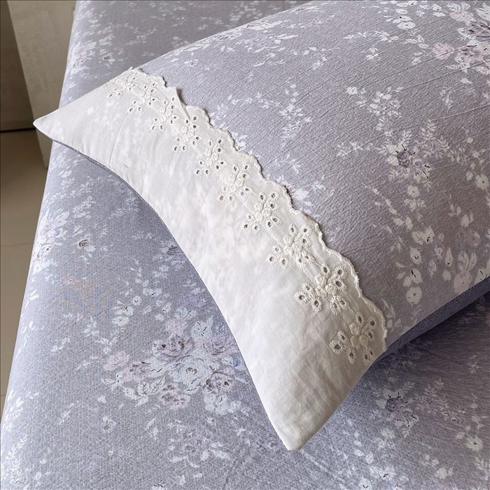 91家纺网 家纺一手货源 找家纺 丝芙妮家居（原乐视家纺） 2025新款全棉纯棉蕾丝花边原麻单品床笠单件床笠 花屿梦