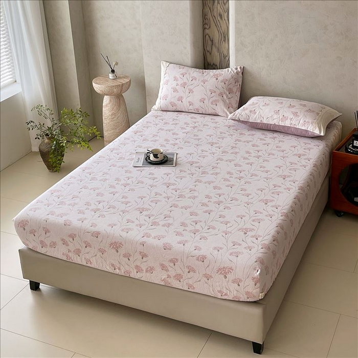 91家纺网 家纺一手货源 找家纺 丝芙妮家居（原乐视家纺） 2025新款全棉纯棉蕾丝花边原麻单品床笠单件床笠 春意漫漫