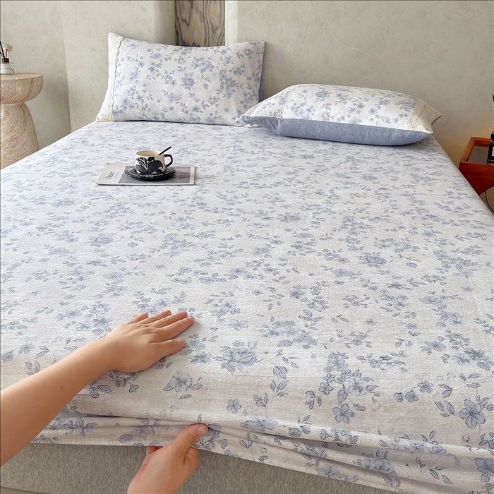 91家纺网 家纺一手货源 找家纺 丝芙妮家居（原乐视家纺） 2025新款全棉纯棉蕾丝花边原麻单品床笠单件床笠 庄生晓梦