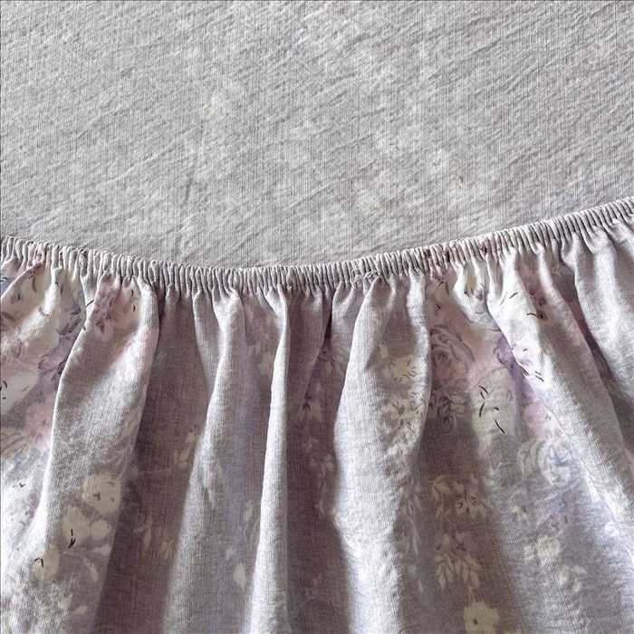 91家纺网 家纺一手货源 找家纺 丝芙妮家居（原乐视家纺） 2025新款全棉纯棉蕾丝花边原麻单品床笠单件床笠 花屿梦