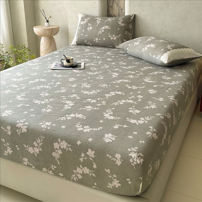 91家纺网 家纺一手货源 找家纺 丝芙妮家居（原乐视家纺） 2025新款全棉纯棉蕾丝花边原麻单品床笠单件床笠 清水欢