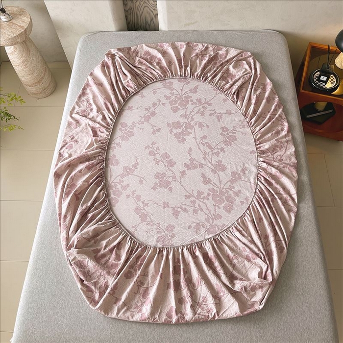 91家纺网 家纺一手货源 找家纺 丝芙妮家居（原乐视家纺） 2025新款全棉纯棉蕾丝花边原麻单品床笠单件床笠 云栖