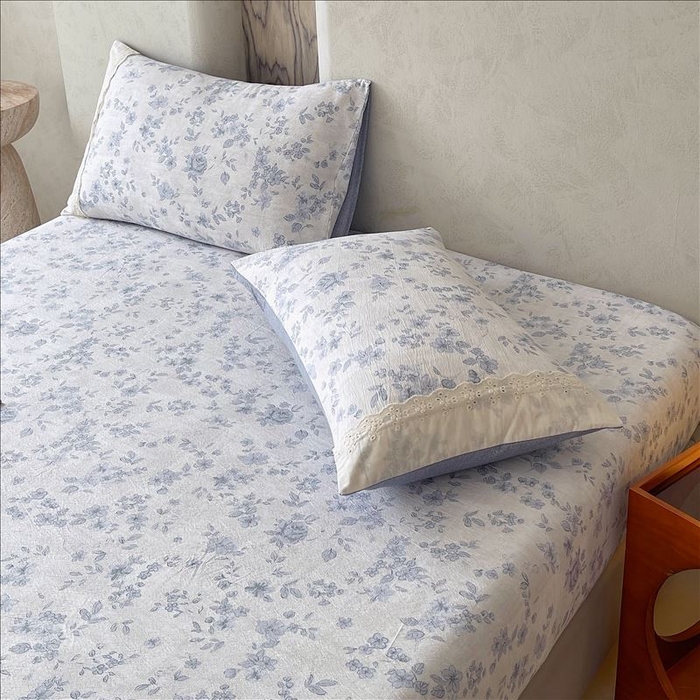 91家纺网 家纺一手货源 找家纺 丝芙妮家居（原乐视家纺） 2025新款全棉纯棉蕾丝花边原麻单品床笠单件床笠 庄生晓梦