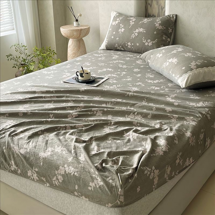 91家纺网 家纺一手货源 找家纺 丝芙妮家居（原乐视家纺） 2025新款全棉纯棉蕾丝花边原麻单品床笠单件床笠 清水欢