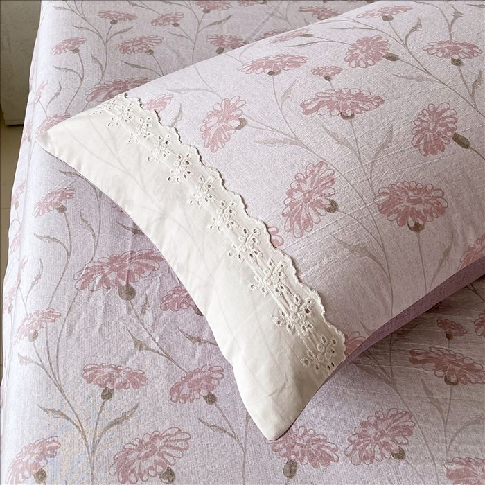 91家纺网 家纺一手货源 找家纺 丝芙妮家居（原乐视家纺） 2025新款全棉纯棉蕾丝花边原麻单品床笠单件床笠 春意漫漫