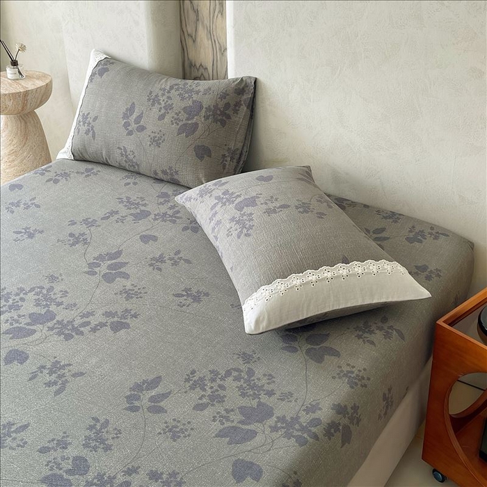 91家纺网 家纺一手货源 找家纺 丝芙妮家居（原乐视家纺） 2025新款全棉纯棉蕾丝花边原麻单品床笠单件床笠 夜色未央