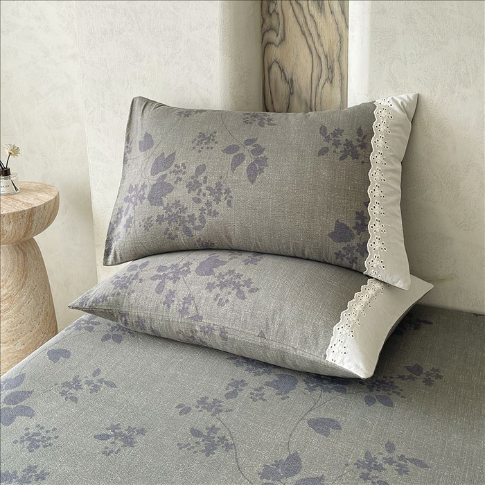 91家纺网 家纺一手货源 找家纺 丝芙妮家居（原乐视家纺） 2025新款全棉纯棉蕾丝花边原麻单品床笠单件床笠 夜色未央