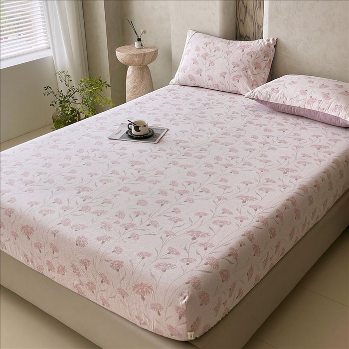 91家纺网 家纺一手货源 找家纺 丝芙妮家居（原乐视家纺） 2025新款全棉纯棉蕾丝花边原麻单品床笠单件床笠 春意漫漫