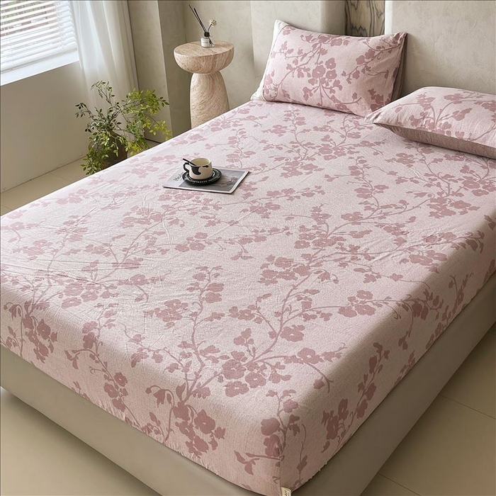 91家纺网 家纺一手货源 找家纺 丝芙妮家居（原乐视家纺） 2025新款全棉纯棉蕾丝花边原麻单品床笠单件床笠 云栖