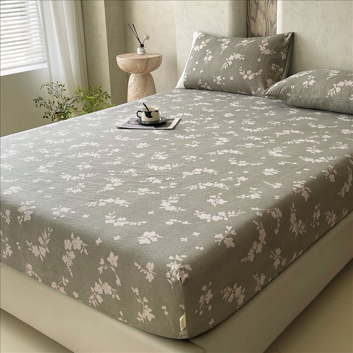 91家纺网 家纺一手货源 找家纺 丝芙妮家居（原乐视家纺） 2025新款全棉纯棉蕾丝花边原麻单品床笠单件床笠 清水欢