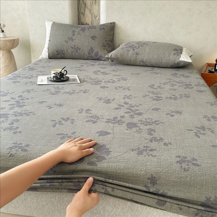 91家纺网 家纺一手货源 找家纺 丝芙妮家居（原乐视家纺） 2025新款全棉纯棉蕾丝花边原麻单品床笠单件床笠 夜色未央