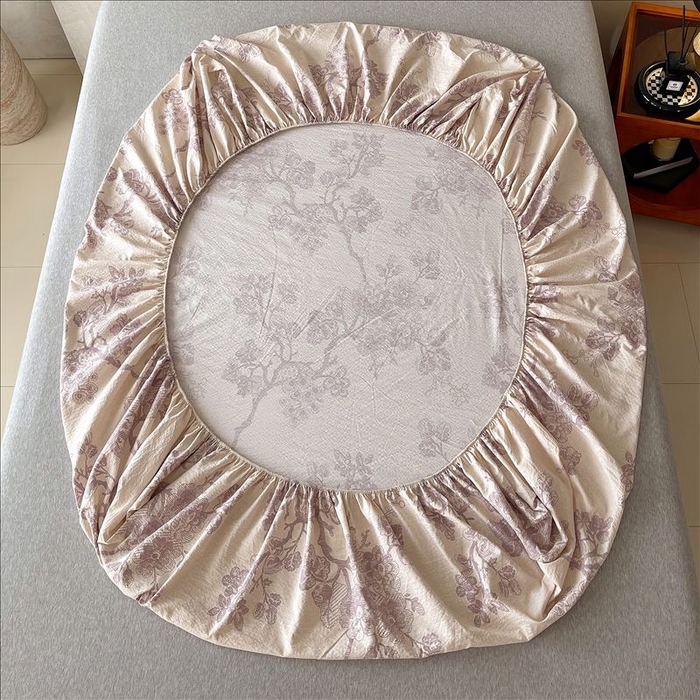 91家纺网 家纺一手货源 找家纺 丝芙妮家居（原乐视家纺） 2025新款全棉纯棉蕾丝花边原麻单品床笠单件床笠 月下繁花