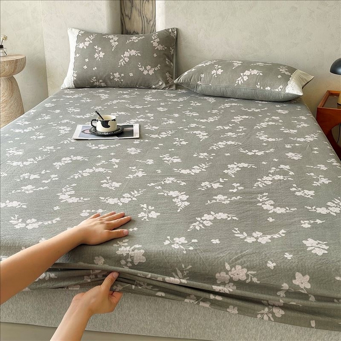 91家纺网 家纺一手货源 找家纺 丝芙妮家居（原乐视家纺） 2025新款全棉纯棉蕾丝花边原麻单品床笠单件床笠 清水欢