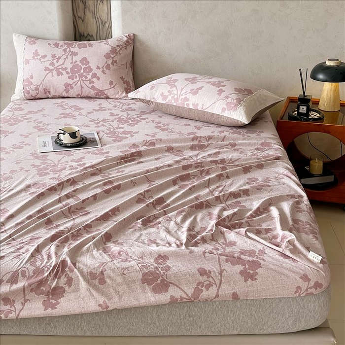 91家纺网 家纺一手货源 找家纺 丝芙妮家居（原乐视家纺） 2025新款全棉纯棉蕾丝花边原麻单品床笠单件床笠 云栖