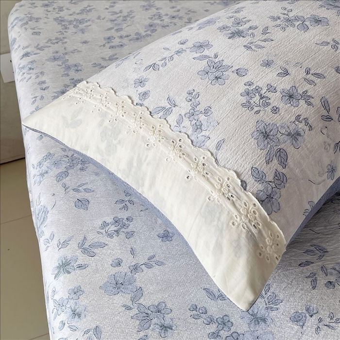 91家纺网 家纺一手货源 找家纺 丝芙妮家居（原乐视家纺） 2025新款全棉纯棉蕾丝花边原麻单品床笠单件床笠 庄生晓梦