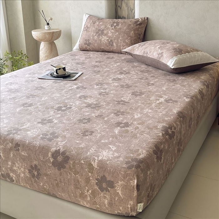 91家纺网 家纺一手货源 找家纺 丝芙妮家居（原乐视家纺） 2025新款全棉纯棉蕾丝花边原麻单品床笠单件床笠 陌清香