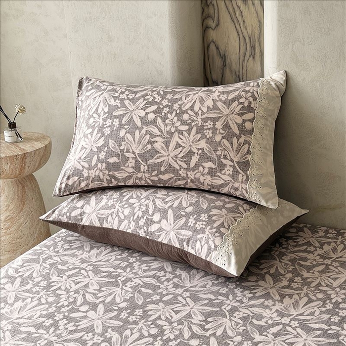 91家纺网 家纺一手货源 找家纺 丝芙妮家居（原乐视家纺） 2025新款全棉纯棉蕾丝花边原麻单品床笠单件床笠 相思岚