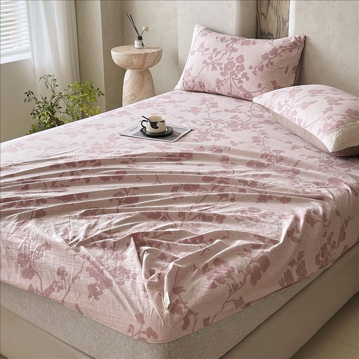 91家纺网 家纺一手货源 找家纺 丝芙妮家居（原乐视家纺） 2025新款全棉纯棉蕾丝花边原麻单品床笠单件床笠 云栖