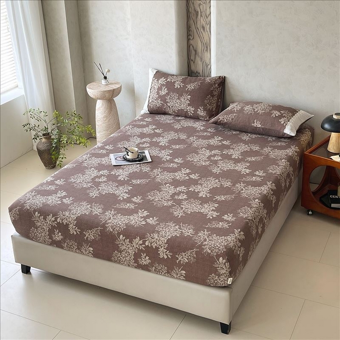 91家纺网 家纺一手货源 找家纺 丝芙妮家居（原乐视家纺） 2025新款全棉纯棉蕾丝花边原麻单品床笠单件床笠 浅影摇