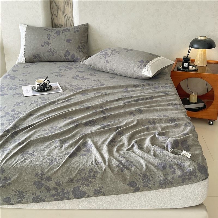 91家纺网 家纺一手货源 找家纺 丝芙妮家居（原乐视家纺） 2025新款全棉纯棉蕾丝花边原麻单品床笠单件床笠 夜色未央