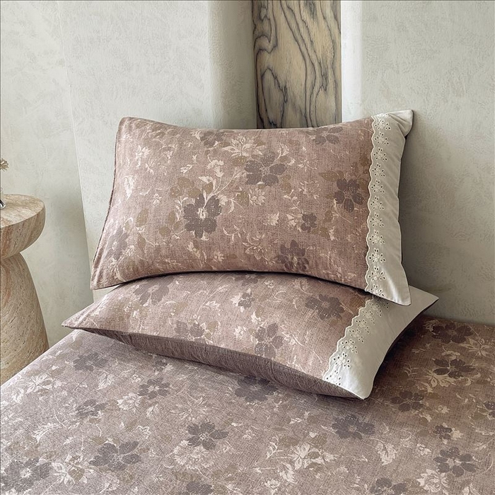 91家纺网 家纺一手货源 找家纺 丝芙妮家居（原乐视家纺） 2025新款全棉纯棉蕾丝花边原麻单品床笠单件床笠 陌清香