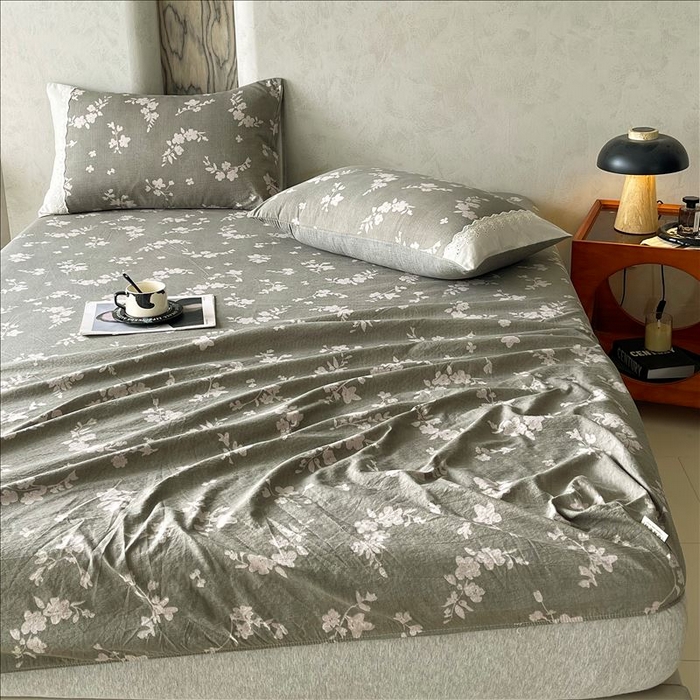 91家纺网 家纺一手货源 找家纺 丝芙妮家居（原乐视家纺） 2025新款全棉纯棉蕾丝花边原麻单品床笠单件床笠 清水欢