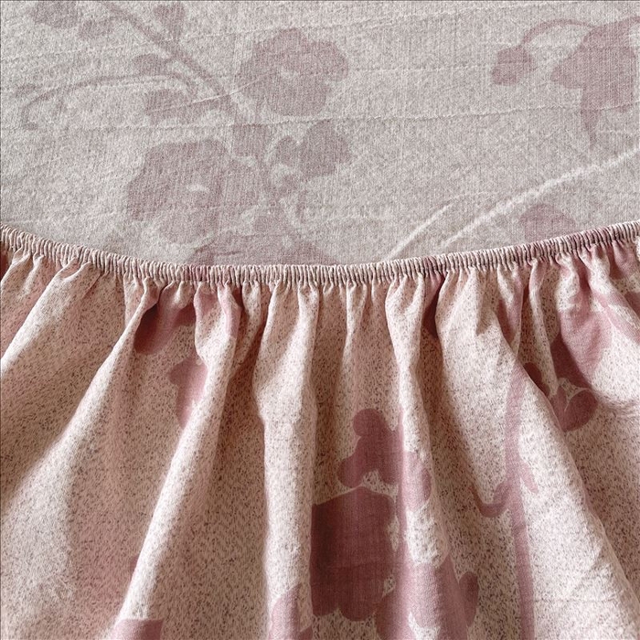 91家纺网 家纺一手货源 找家纺 丝芙妮家居（原乐视家纺） 2025新款全棉纯棉蕾丝花边原麻单品床笠单件床笠 云栖