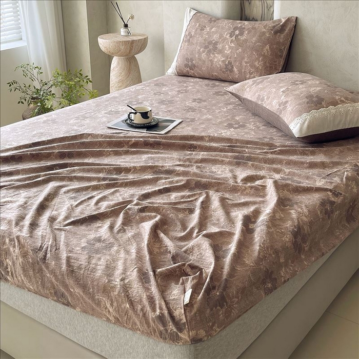 91家纺网 家纺一手货源 找家纺 丝芙妮家居（原乐视家纺） 2025新款全棉纯棉蕾丝花边原麻单品床笠单件床笠 陌清香