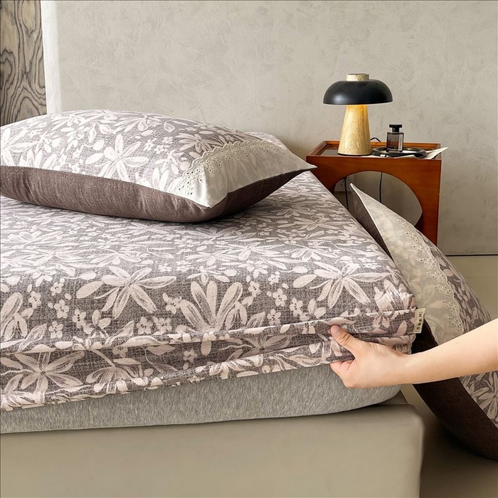 91家纺网 家纺一手货源 找家纺 丝芙妮家居（原乐视家纺） 2025新款全棉纯棉蕾丝花边原麻单品床笠单件床笠 相思岚