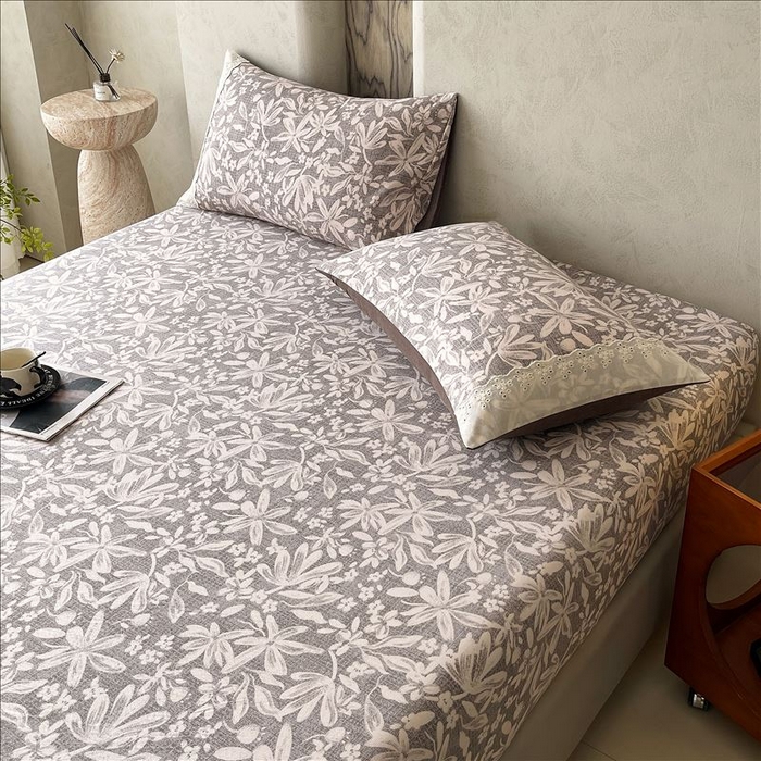 91家纺网 家纺一手货源 找家纺 丝芙妮家居（原乐视家纺） 2025新款全棉纯棉蕾丝花边原麻单品床笠单件床笠 相思岚