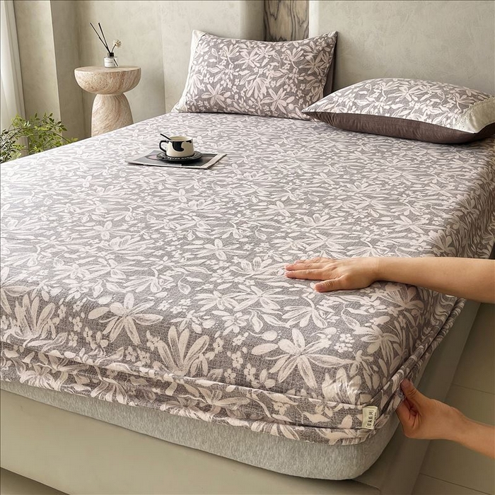 丝芙妮家居（原乐视家纺） 2025新款全棉纯棉蕾丝花边原麻单品床笠单件床笠 相思岚