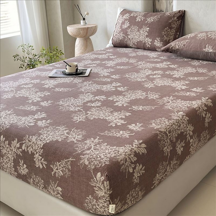 91家纺网 家纺一手货源 找家纺 丝芙妮家居（原乐视家纺） 2025新款全棉纯棉蕾丝花边原麻单品床笠单件床笠 浅影摇