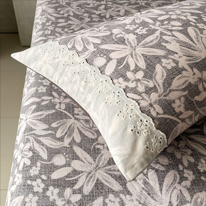 91家纺网 家纺一手货源 找家纺 丝芙妮家居（原乐视家纺） 2025新款全棉纯棉蕾丝花边原麻单品床笠单件床笠 相思岚