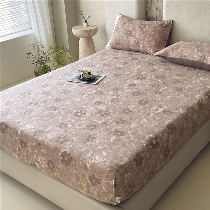 91家纺网 家纺一手货源 找家纺 丝芙妮家居（原乐视家纺） 2025新款全棉纯棉蕾丝花边原麻单品床笠单件床笠 陌清香