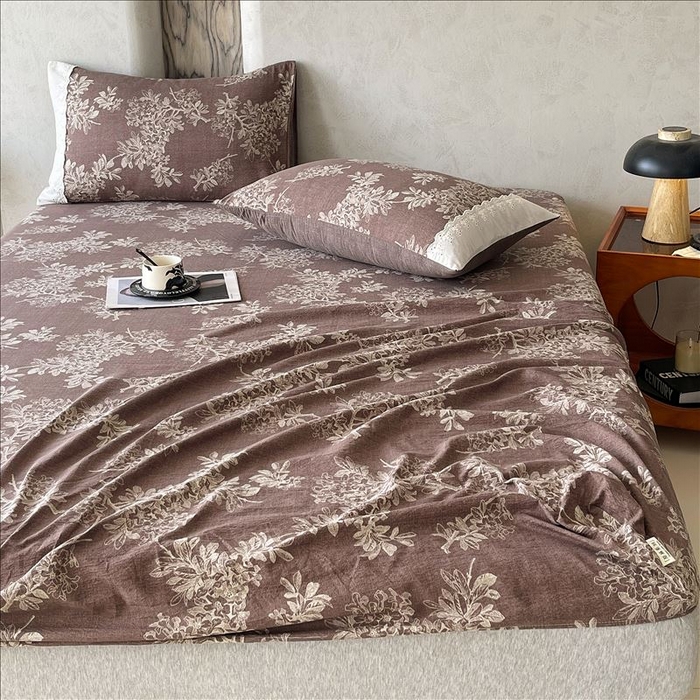 91家纺网 家纺一手货源 找家纺 丝芙妮家居（原乐视家纺） 2025新款全棉纯棉蕾丝花边原麻单品床笠单件床笠 浅影摇