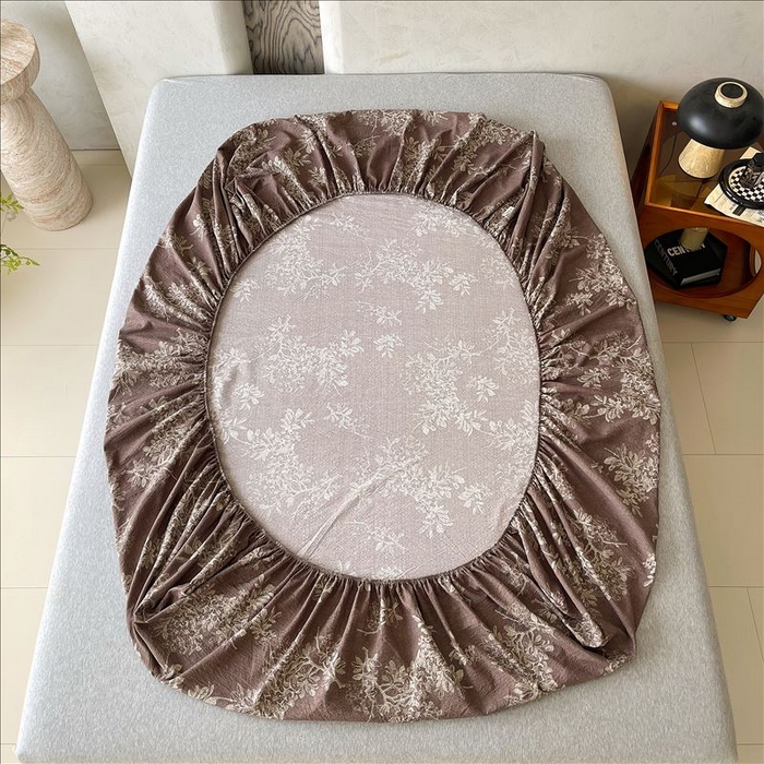 91家纺网 家纺一手货源 找家纺 丝芙妮家居（原乐视家纺） 2025新款全棉纯棉蕾丝花边原麻单品床笠单件床笠 浅影摇