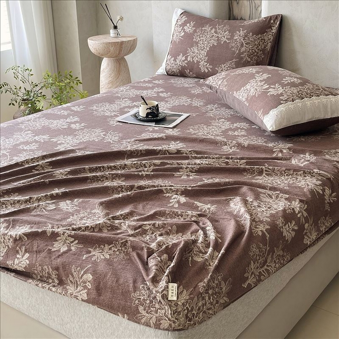 91家纺网 家纺一手货源 找家纺 丝芙妮家居（原乐视家纺） 2025新款全棉纯棉蕾丝花边原麻单品床笠单件床笠 浅影摇