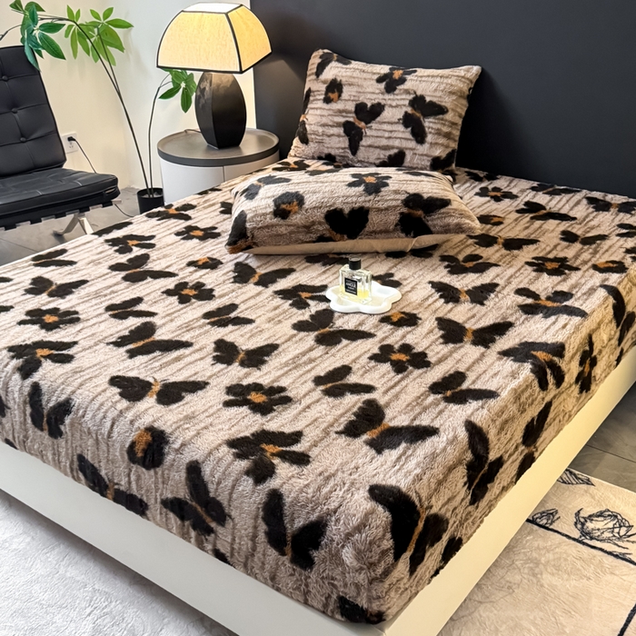 91家纺网 家纺一手货源 找家纺 （总）小叮当家纺仓储工厂店 2025新款印花兔毛绒高克重单床笠 床笠单件