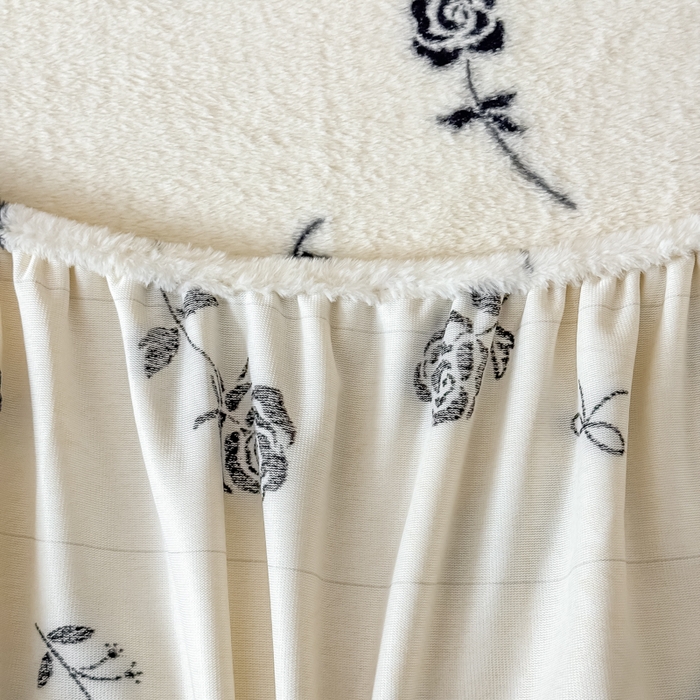 91家纺网 家纺一手货源 找家纺 小叮当家纺仓储工厂店 2025新款印花兔毛绒高克重单床笠 床笠单件 床笠-暗夜玫瑰