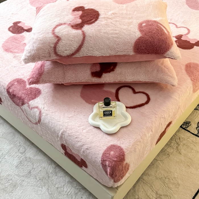 91家纺网 家纺一手货源 找家纺 小叮当家纺仓储工厂店 2025新款印花兔毛绒高克重单床笠 床笠单件 床笠-米妮